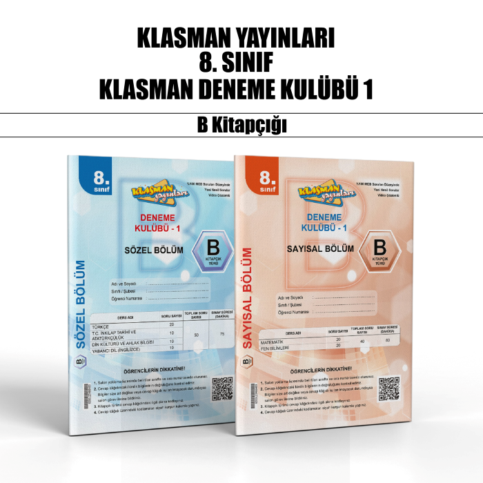 KLASMAN 08.SINIF DENEME KULÜBÜ SAY/SÖZ 1-B -25-26